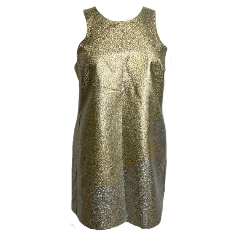 1.State Gold Silver Metallic Short Sleeveless Mini Cocktail Party Dress Women XL - Picture 2 of 12